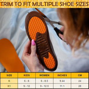 Plantar Fasciitis Shoe Inserts for Women and Kids | Trim to Fit