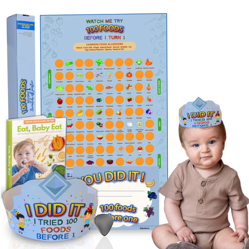 Cradle Plus 100 Foods Before 1 Scratch Off Poster - Blue
