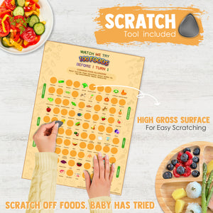 Cradle Plus 100 Foods Before 1 Scratch Off Poster - Yellow